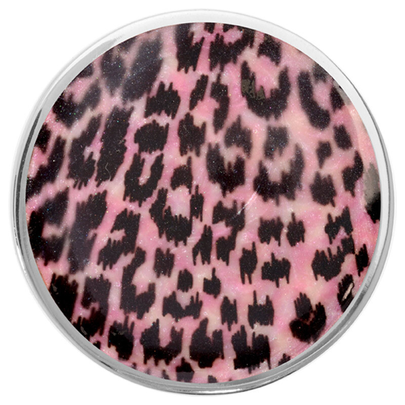 Nikki Lissoni Pink Leopard Print Large Silver-Plated 43mm Coin C1329SL, MPN: C1329SL, 8718627468036