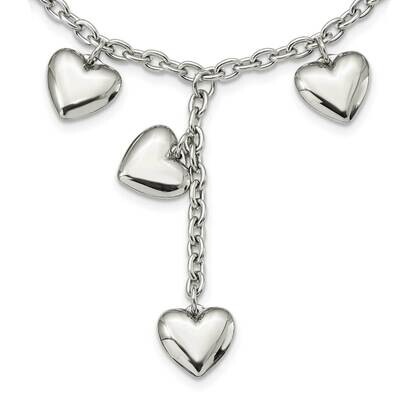 Hearts 18 Inch Y Necklace Stainless Steel Polished SRN797-18 by Chisel, MPN: SRN797-18, 886774974941