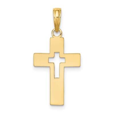Cut-Out Cross Charm 14k Gold Polished K8522, MPN: K8522, 637218058990