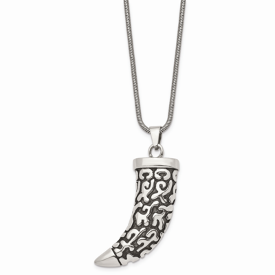 Fancy Claw Pendant Necklace Stainless Steel Antiqued SRN421-24 by Chisel, MPN: SRN421-24, 886774039…
