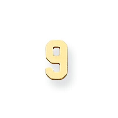 Die Struck Number 9 14k Yellow Gold YG2208, MPN: YG2208,