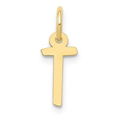 Slanted Block Initial T Charm 10k Gold Small 10YC644T, MPN: 10YC644T,