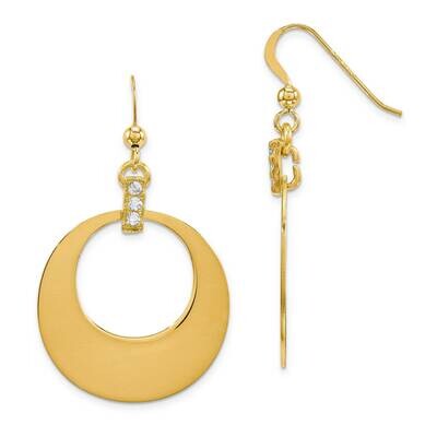 Gold Plate Circle Earrings with Cz Sterling Silver CMEI17894, MPN: CMEI17894,