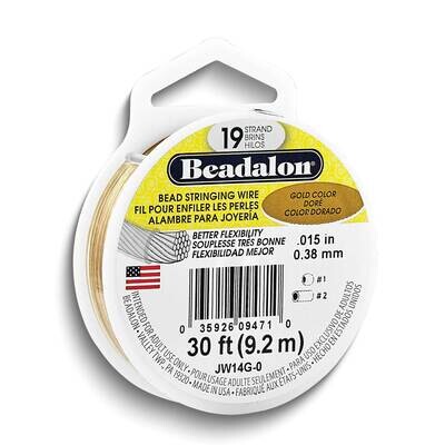 Beadalon 19 Metallic Gold Color .015in Diameter 30 Feet Strand Wire CRD858/15, MPN: CRD858/15, 3592…