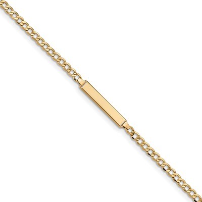 6 Inch Cuban Link ID Bracelet 14k Gold Semi-solid DCID138-6, MPN: DCID138-6, 191101435386