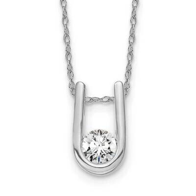 Pendant with Chain 1 Rd .33Ct Dia: Lg 18 Inch 14k White Gold Lab Grown Diamond PM5919-033-WLG-18, M…