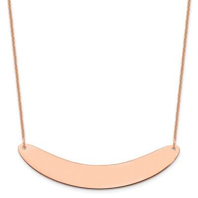 Polished Curved Blank Bar Necklace 14k Rose Gold Large XNA1211R, MPN: XNA1211R,