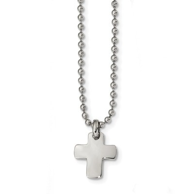 Cross Necklace Stainless Steel Polished SRN2401-20 by Chisel, MPN: SRN2401-20, 191101854965
