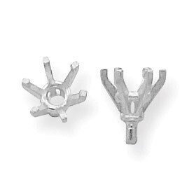 Round 6-Prong Center Head With Peg .75Ct. Setting 14k White Gold WG154-1, MPN: WG154,
