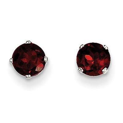 5mm Garnet Stud Earrings 14k White Gold XBE133, MPN: XBE133, 883957217154