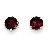 5mm Garnet Stud Earrings 14k White Gold XBE133, MPN: XBE133, 883957217154