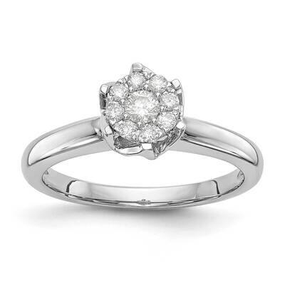 Complete Diamond Cluster Engagement Ring 14k White Gold RM2352E-025-WAA, MPN: RM2352E-025-WAA,