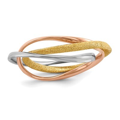 Gold &amp; Rose Gold-plated Intertwined Ring Sterling Silver Rhodium QR6606, MPN: QR6606, 191101328367
