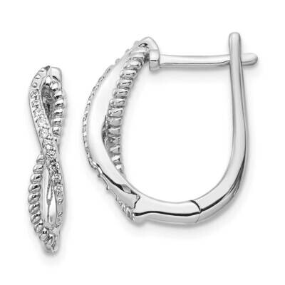 Twisted Rope Hinged Post Earrings 14k White Gold Diamond EM5442-007-WA, MPN: EM5442-007-WA, 8839574…
