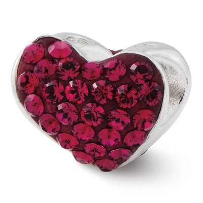 Red Swarovski Elements Heart Bead - Sterling Silver QRS2414, MPN: QRS2414, 191101487859