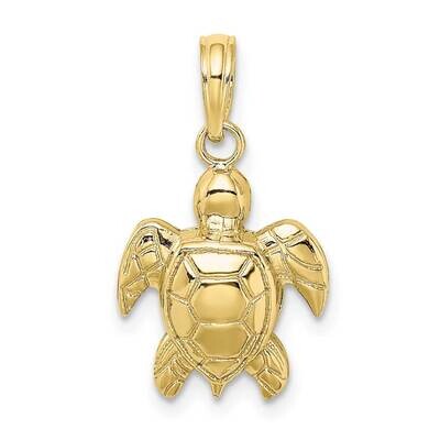 2-D Textured Sea Turtle Charm 10k Gold 10K7662, MPN: 10K7662, 196904147900