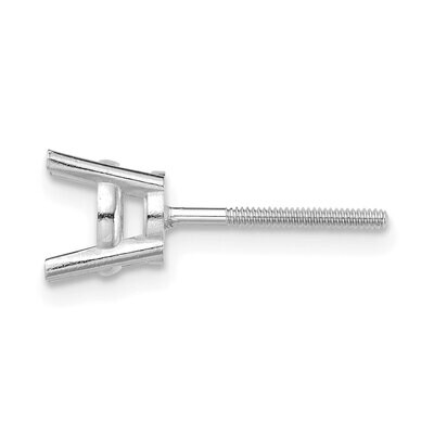 Round Heavy 4-Prong .25ct. Heavy Threaded Back Post Earring Mounting 14k White Gold WG330, MPN: WG3…