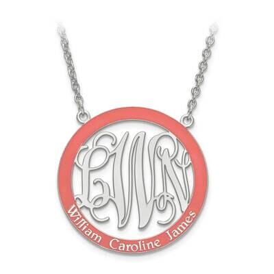 Laser Family Enameled Monogram Pendant with Chain Sterling Silver Rhodium-plated XNA572SS, MPN: XNA…