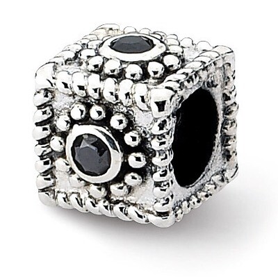 Square Synthetic Diamond Bead - Sterling Silver QRS1923, MPN: QRS1923, 883957311197