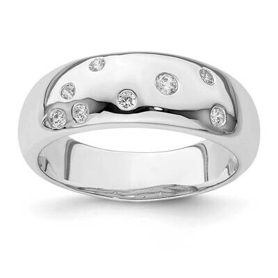 Ring Sterling Silver Rhodium Plated CZ Diamond QR6964, MPN: QR6964, 883957957050