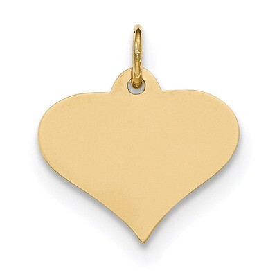 0.027 Gauge Engravable Heart Disc Charm 14k Gold Plain XM567/27, MPN: XM567/27, 191101456503