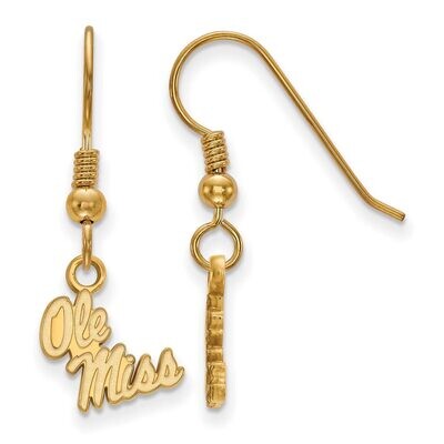 University of Missisippi x-Small Dangle Earring Wire Gold-plated Silver GP047UMS, MPN: GP047UMS, 88…