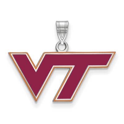 Virginia Tech Medium Enamel Pendant Sterling Silver Rhodium-plated SS008VTE, MPN: SS008VTE, 1911011…