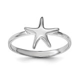 Starfish Ring Sterling Silver Rhodium-plated Polished QR6230, MPN: QR6230,