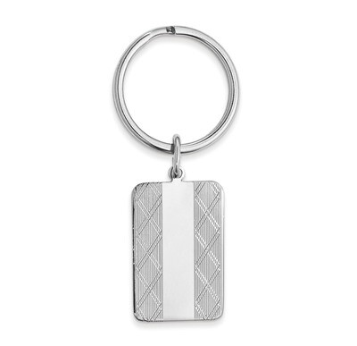 Kelly Waters Key Ring with X pattern Sides Rhodium-plated KW708, MPN: KW708,