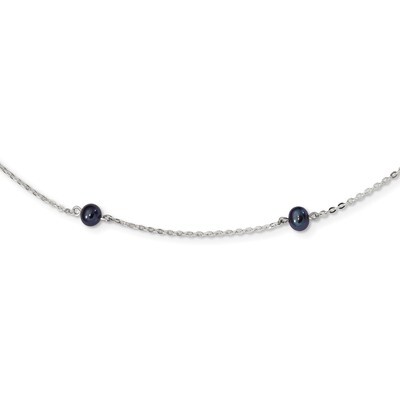 Fresh Water Cultured Peacock Pearl Necklace 18 Inch Sterling Silver Rhodium-plated QH5019-18, MPN: …