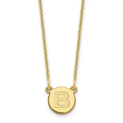 Tiny Circle Block Initial Letter B Necklace 10k Gold 10XNA722Y/B, MPN: 10XNA722Y/B,