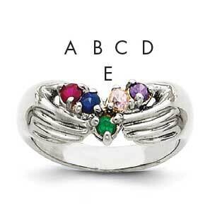 5 Synthetic Stone Family Ring 14k White Gold XMRW51/5SY, MPN: XMRW51_5--6, 883957165349