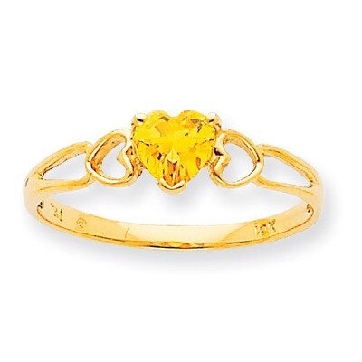 Polished Geniune Citrine Birthstone Ring 10k Gold 10XBR164, MPN: 10XBR164, 191101091261