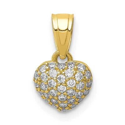 Micropave Heart Pendant 10k Gold CZ Diamond 10C1443, MPN: 10C1443,