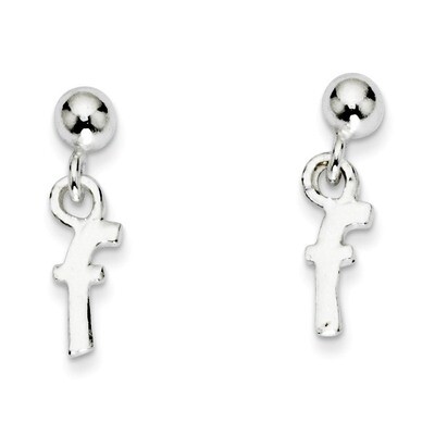 F Dangle Post Earrings Sterling Silver Polished QE6885F, MPN: QE6885F, 883957571812