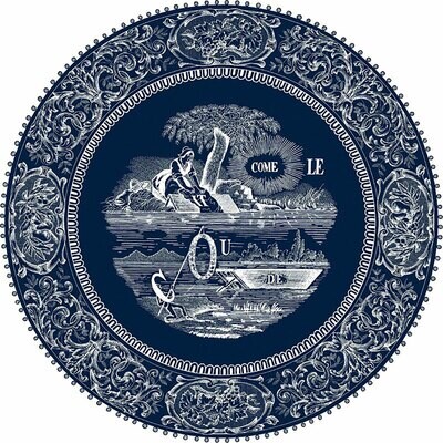 Gien Les Depareillees Blue Dessert Plates Rebus Set of 4 1849B4D550, MPN: 1849B4D550, 3660838022420