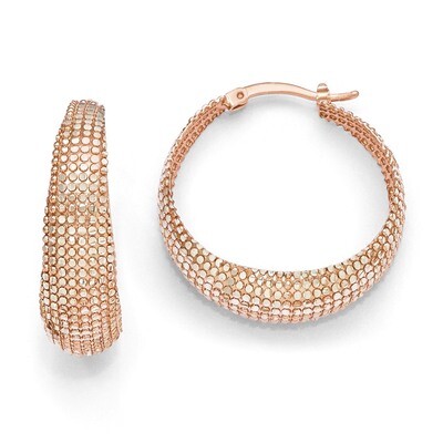 Leslie&#39;s Rose-tone Flash 24k Plated Diamond-cut Hoop Earrings - Sterling Silver HB-QLE401, MPN: QLE…