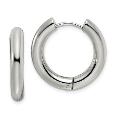 4mm Hinged Hoop Earrings Stainless Steel Polished SRE1493, MPN: SRE1493, 191101866418