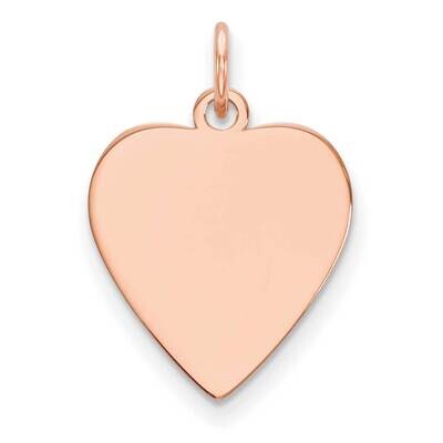 Plain .011 Gauge Heart Engravable Disc Charm 14k Rose Gold XRM622/11, MPN: XRM622/11,