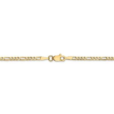 26 Inch 2.25mm Flat Figaro Chain 14k Yellow Gold FFL060-26, MPN: FFL060-26, 191101833144
