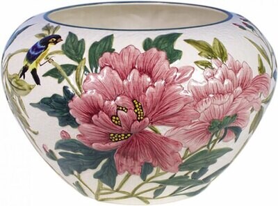 Gien Fleurs &amp; Oiseaux Flowerpot Holder Peonies &amp; Birds 1272CCAC00, MPN: 1272CCAC00, 840769012315