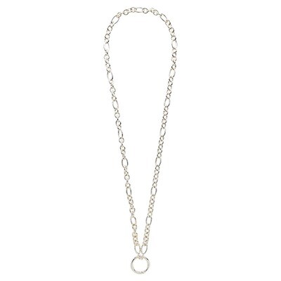 Nikki Lissoni Figaro Cable Round Chain 14X4mm / 9X7mm For Charms with Oring Closure Silver-Plated 6…