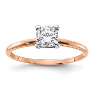 5/8ct. 5.0mm G H I True Light Cushion Moissanite Solitaire Ring 14k Rose Gold RGSH13C-9MT, MPN: RGS…