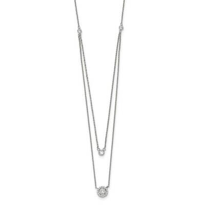 Multi-Strand Necklace with 1.75 inch Extender Sterling Silver CZ Diamond QG5473-16, MPN: QG5473-16,…