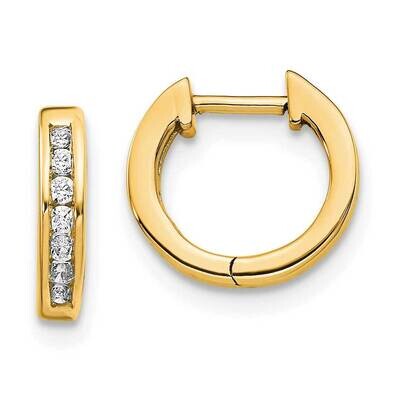 Polished Diamond Post Hoop Earrings 14k Gold EM5347-010-YA, MPN: EM5347-010-YA, 840940103641