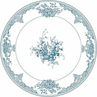 Gien Les Depareillees Blue Dinner Plates Fleurs Set of 4 1849B4M126, MPN: 1849B4M126, 3660838022321