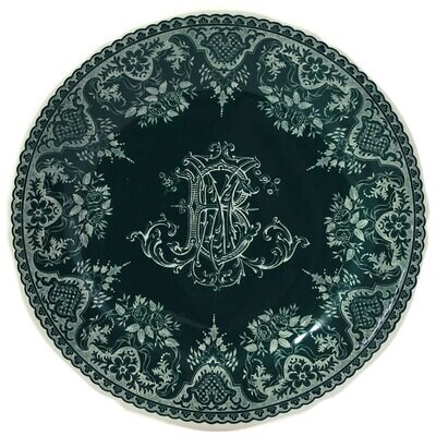 Gien Les Depareillees Green Dessert Plates Monogramme Set of 4 1841B4D226, MPN: 1841B4D226, 3660838…