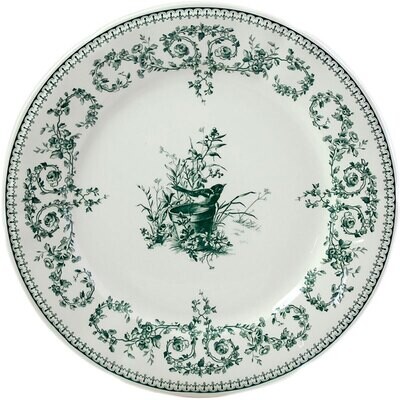 Gien Les Depareillees Green Dinner Plates Oiseau Set of 4 1841B4M326, MPN: 1841B4M326, 3660838022222