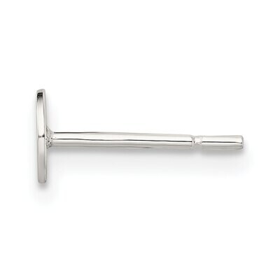 5.0mm Flattened Disc Earring Sterling Silver Polished SS3044, MPN: SS3044,
