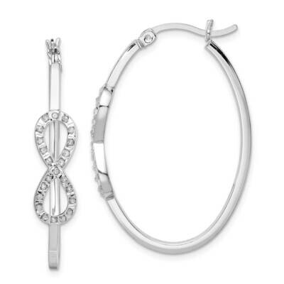Diamond Mystique Platinum-plated Dia Infinity Hoop Earrings Sterling Silver QE14383, MPN: QE14383, …